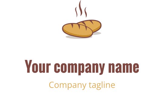 Design de logo elegante com um pão estilizado em cores quentes