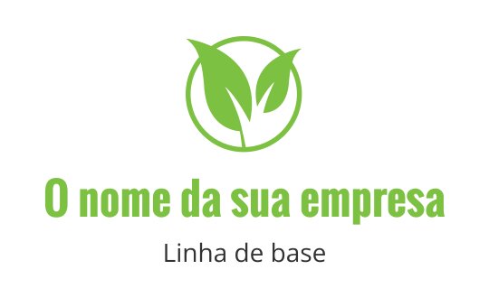 Design de logo moderno em verde com duas folhas dentro de um contorno circular
