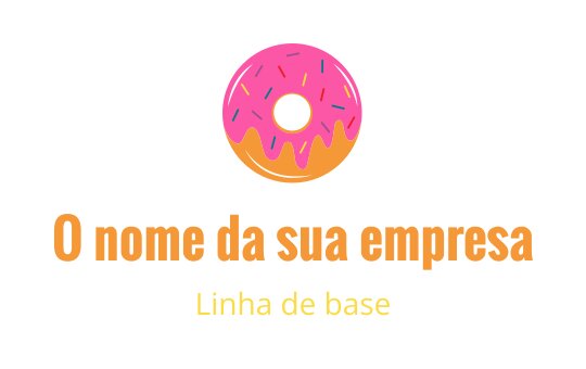 Logo de donut divertido com cobertura rosa e granulados coloridos