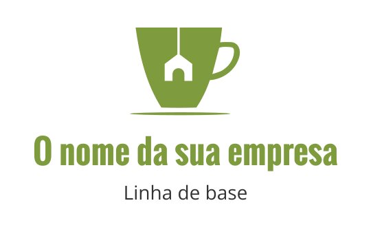 Logo de design moderno de xícara de café verde com silhueta de casa