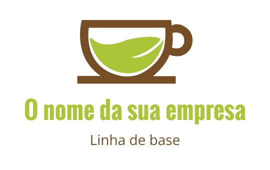 Logo de xícara de café moderna com elemento de folha verde