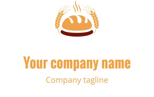 Logo moderno em marrom e coral com elementos estilizados de pão