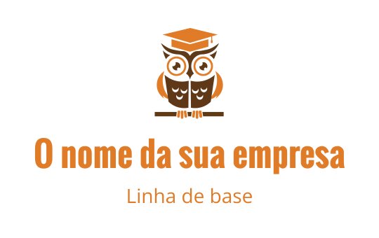 Logo de coruja divertida com capelo e cores quentes