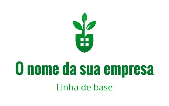 Design de logo moderno em verde com uma planta saindo de um vaso