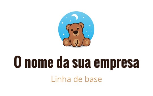 Logo de urso brincalhão com fundo circular azul