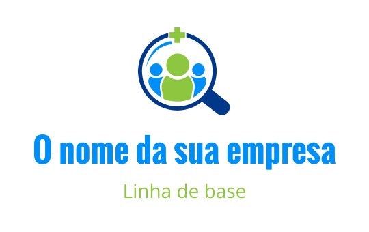 Design de logo moderno com uma lupa e três figuras estilizadas