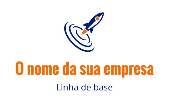 Design de logo dinâmico de foguete com detalhes em azul e laranja