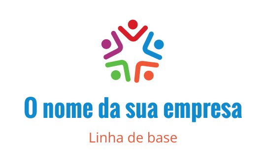 Design de logo colorido com figuras humanas interconectadas em forma de estrela