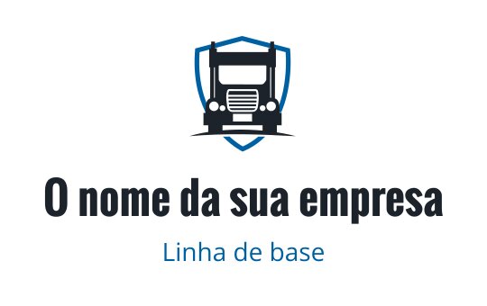 Logo de caminhão ousado com um escudo e detalhes em azul