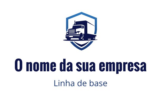 Logo de caminhão ousado dentro de um contorno de escudo azul