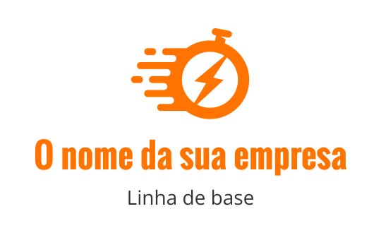 Design de logo de cronômetro laranja dinâmico com elemento de raio