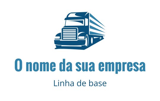 Logo de caminhão azul ousado com design aerodinâmico e tipografia moderna