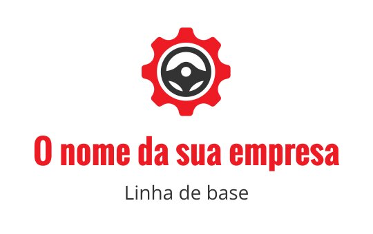Logo de engrenagem ousada com um elemento central de volante