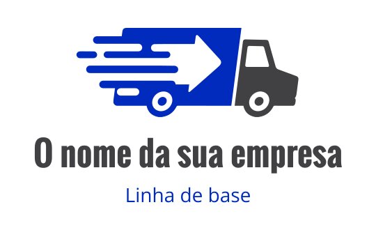 Logo de caminhão de entrega dinâmico com linhas de movimento e acentos azuis
