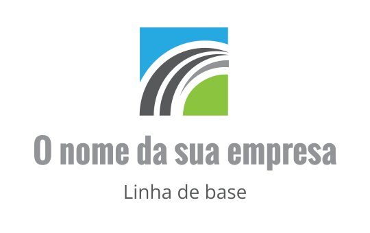 Design de logo moderno com um quadrado azul e elementos de estrada curvados