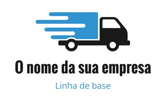 Logo de caminhão de entrega dinâmico com linhas de movimento em azul