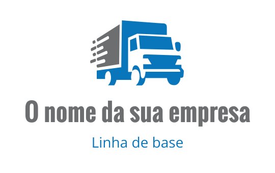 Logo de caminhão de entrega azul em negrito com linhas de movimento dinâmico