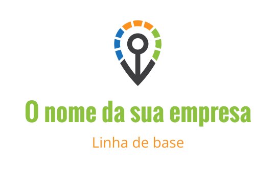 Design de logo moderno de marcador de localização com acentos vibrantes em azul, verde e laranja