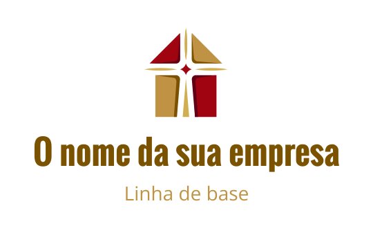Design de logo moderno com uma forma geométrica em vermelho e dourado