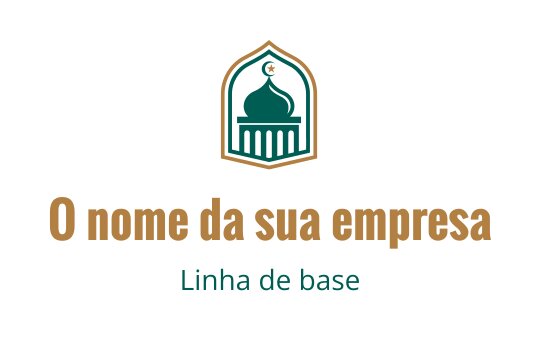 Design de logo elegante com uma cúpula e arco em verde e dourado