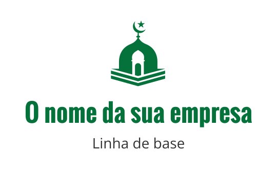Design de logo de cúpula verde com elementos de lua crescente e estrela