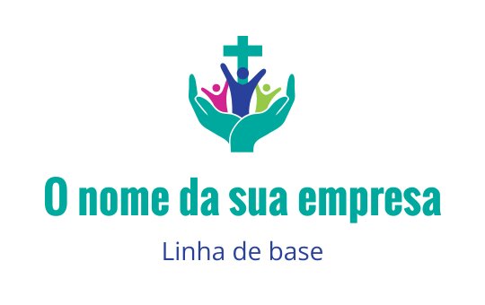 Logo colorido com mãos apoiando figuras diversas e uma cruz