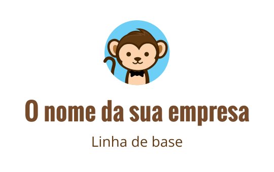 Logo de macaco divertido com fundo azul e gravata borboleta