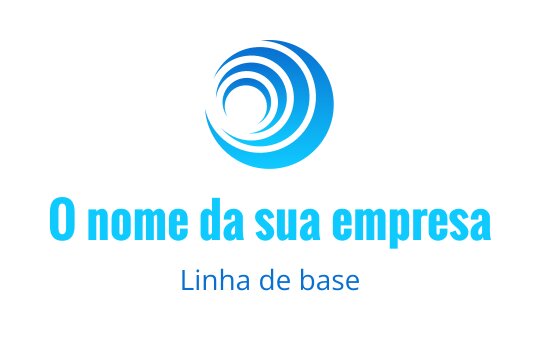 Design de logo moderno em azul com elementos circulares dinâmicos