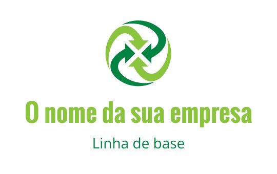 Design de logo circular moderno em verde com setas e formas sobrepostas