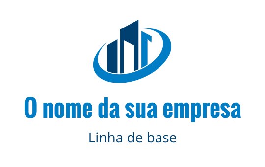 Design de logo moderno em azul com edifícios abstratos e forma oval