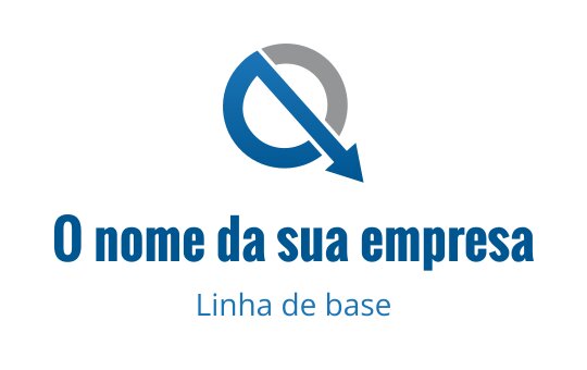 Design de logo moderno em azul e cinza com uma seta circular e texto