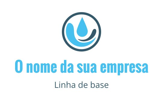 Design de logo moderno de gota d'água azul com elementos circulares