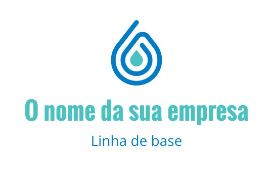 Design de logo moderno em azul com gotas e elementos circulares em camadas