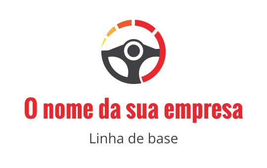 Design de logo moderno de volante com detalhes em vermelho e amarelo