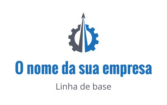 Design de logo moderno com engrenagem e bússola em azul e cinza