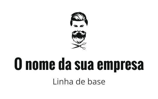 Logo estilizado apresentando um homem barbudo com tesouras