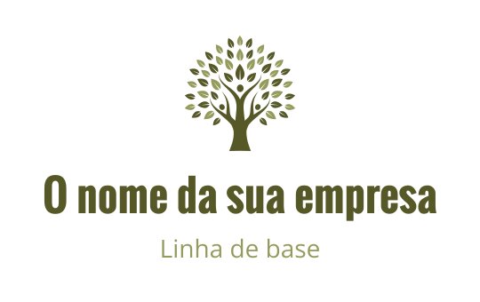 Design de logo de árvore elegante com folhas arredondadas e tronco robusto