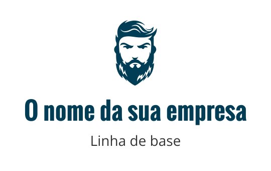 Logo design ousado com um rosto estilizado de barba em verde-água