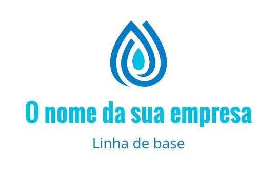 Design de logo moderno em azul com gota d'água e curvas sobrepostas