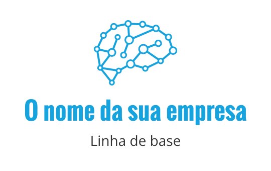 Design de logo moderno em azul com cérebro e nós interconectados