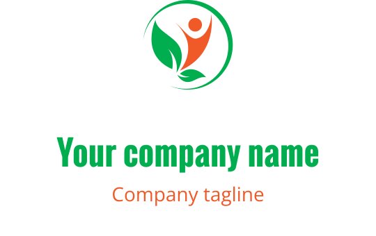 Design de logo vibrante com figuras interconectadas em verde e coral