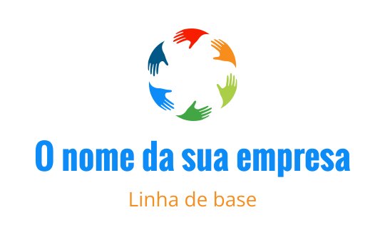 Design de logo colorido com mãos dispostas em arranjo circular