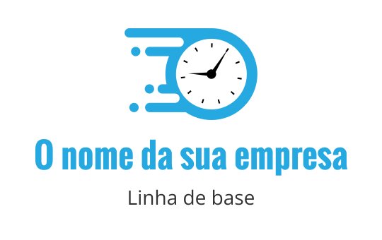 Design de logo dinâmico em azul com forma circular e linhas de movimento