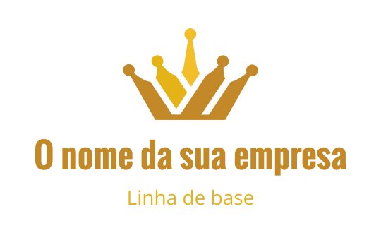 Design de logo de coroa dourada elegante com pontos estilizados e texto em negrito