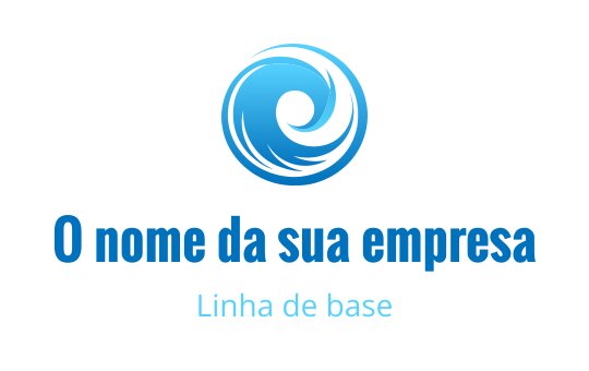 Logo design de onda azul em espiral com estética moderna