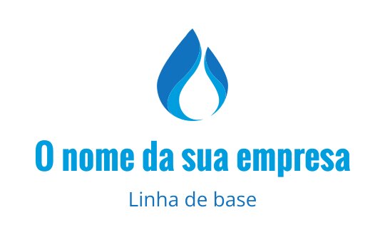 Design de logo moderno de gota d'água azul com curvas suaves