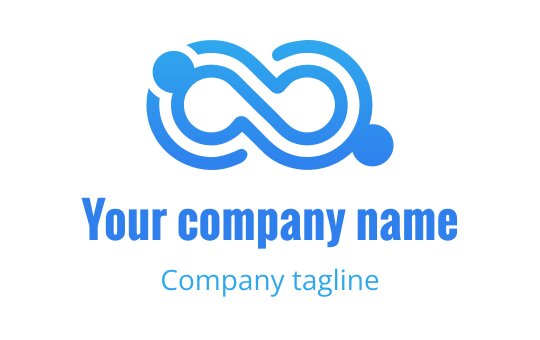 Design de logo infinito azul moderno com elementos circulares