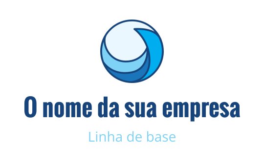 Design de logo circular moderno em azul e azul claro com formas fluidas