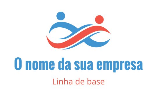 Design de logo moderno com duas figuras abstratas em azul e vermelho