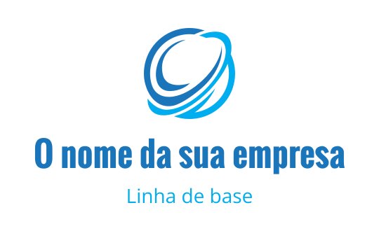 Design de logo moderno em azul com um redemoinho circular estilizado